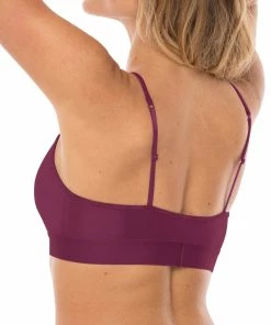 Comfyballs - Wood Crop Bra - Women's - Warm Purple-Sunset
