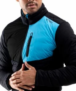 2XU - PURSUIT Insulation Jacket - Men's - Black/Ultra Aqua -comfyballs-shop MR6223a 2 53686.1654614124