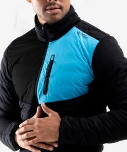 2XU - PURSUIT Insulation Jacket - Men's - Black/Ultra Aqua -comfyballs-shop MR6223a BLK UAQ 03 39380.1654614124