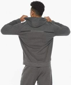 2XU - Commute Men's Full Zip Hoodie - Charcoal Marle/Black -comfyballs-shop MR6268a CHM BLK 02 ce00947c a39e 40d2 a156 241ead9f4189 600x 36857.1634213718