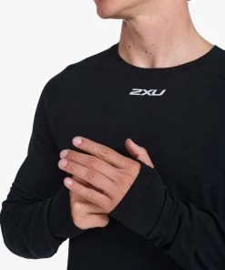 2XU - Ignition Base Layer Long Sleeve - Men's - Black/Silver Reflective -comfyballs-shop MR6827a BLK SRF 18 1 89274.1666697450