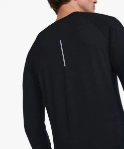 2XU - Ignition Base Layer Long Sleeve - Men's - Black/Silver Reflective -comfyballs-shop MR6827a BLK SRF 22 39605.1666697450