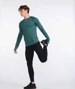2XU - Ignition Base Layer Long Sleeve - Men's - Deep Jade Marle/Silver Reflective -comfyballs-shop MR6827a DJM SRF 07 1 87268.1666697458