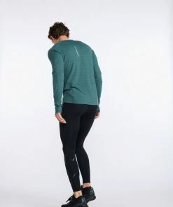 2XU - Ignition Base Layer Long Sleeve - Men's - Deep Jade Marle/Silver Reflective -comfyballs-shop MR6827a DJM SRF 08 18863.1666697458