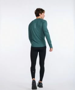 2XU - Ignition Base Layer Long Sleeve - Men's - Deep Jade Marle/Silver Reflective -comfyballs-shop MR6827a DJM SRF 10 06896.1666697458