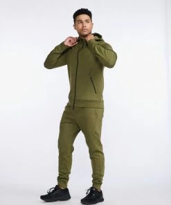 2XU - Commute Full Zip Hoodie - Men's - Winter Moss/Black -comfyballs-shop MR6882a WMO BLK 25 64178.1666697067