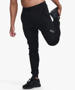 2XU - Commute Trackpant - Men's - Black/White -comfyballs-shop MR6884b BLK WHT 08 54549.1666697501