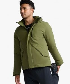 2XU - Commute Insulation Jacket - Men's - Winter Moss/Black -comfyballs-shop MR6886a WMO BLK 04 05380.1666697027