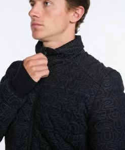 2XU - Ignition Insulation Jacket - Men's - Black/Abstract Monogram -comfyballs-shop MR6924a BLK AMO 28 15156.1666697010