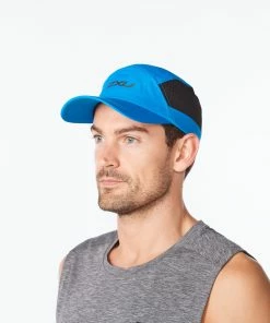 2XU - Light Speed Unisex Cap - Aquamarine/Black -comfyballs-shop UQ6540f AME BLK 05 55628.1627313231