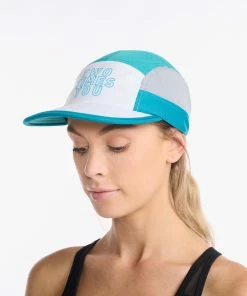 2XU - Light Speed Cap - Unisex - White/Oceanside -comfyballs-shop UQ6741f WHT OCS 02 27364.1652689696