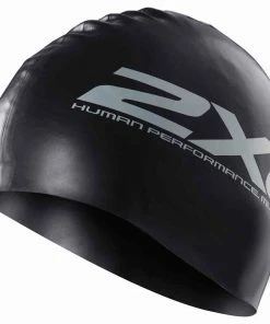 2XU - Unisex Silicone Swim Cap - 2023 -comfyballs-shop US1355f BLKBLK squashed 08063.1658015790