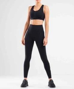 2XU - Perform Medium Impact Crop - Women's -comfyballs-shop WR6116a BLK SIL 04 squashed 22972.1672925821
