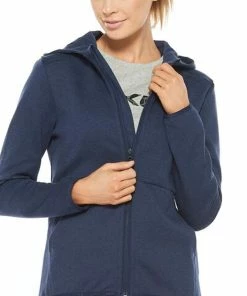 2XU - Commute Full-Zip Women's Hoodie - Navy Marle/Black -comfyballs-shop WR6285a NVM BLK 01 12851.1617022241