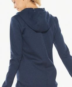 2XU - Commute Full-Zip Women's Hoodie - Navy Marle/Black -comfyballs-shop WR6285a NVM BLK 02 2 58377.1617022241
