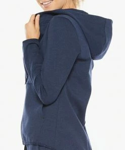 2XU - Commute Full-Zip Women's Hoodie - Navy Marle/Black -comfyballs-shop WR6285a NVM BLK 03 2 48125.1617022241