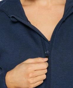 2XU - Commute Full-Zip Women's Hoodie - Navy Marle/Black -comfyballs-shop WR6285a NVM BLK 08 2 11624.1617022241