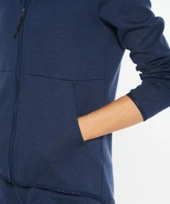 2XU - Commute Full-Zip Women's Hoodie - Navy Marle/Black -comfyballs-shop WR6285a NVM BLK 09 2 57884.1617022241
