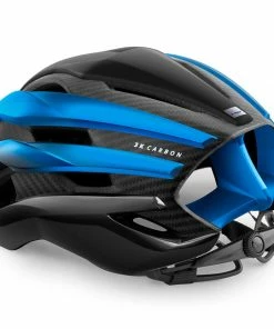 MET - My21 Trenta 3K Cycle Helmet - Carbon Black/Blue -comfyballs-shop trenta 3k carbon cycling helmet NB1 back 06915.1629284463